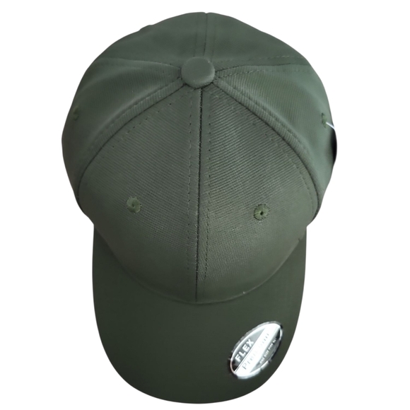 Men's Flex Fit Athletic Premium Olive Green Cap - Picture 6 of 7
